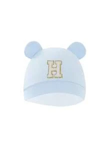 1pc Newborn Baby Hat, Solid Color & Printed Ear Design, Warm Protective Cute Casual Accessory, Suitable For Outdoor Use - Baby Blue - View 10