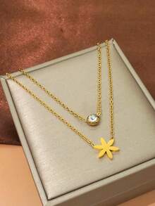 6-Pointed Star Pendant Necklace, Bracelet, Earrings Set, Stainless Steel Fashion Jewelry Gift, Suitable For Anniversary, Valentine's Day, Mother's Day, Birthday, Party, Romantic And Meaningful Gift - Multicolor - View 4