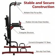 Power Tower Pull-Up Station (Incl. Workbench And Bench), Height-Adjustable Multi-Functional Power Tower, Stable Strength Training Device, Suitable For Push-Up Training And Abdominal Muscle Exercises - Black - View 3