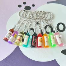 10 móc khóa chai rượu vang bằng nhựa sáng tạo, chân thực, nhiều màu sắc, quà tặng tiệc tùng mới lạ cho phụ nữ, quà sinh nhật độc đáo, móc khóa túi xách & phụ kiện trang trí, móc khóa sắp xếp | Thiết kế vui tươi | Móc khóa bền - Nhiều màu - Xem 4