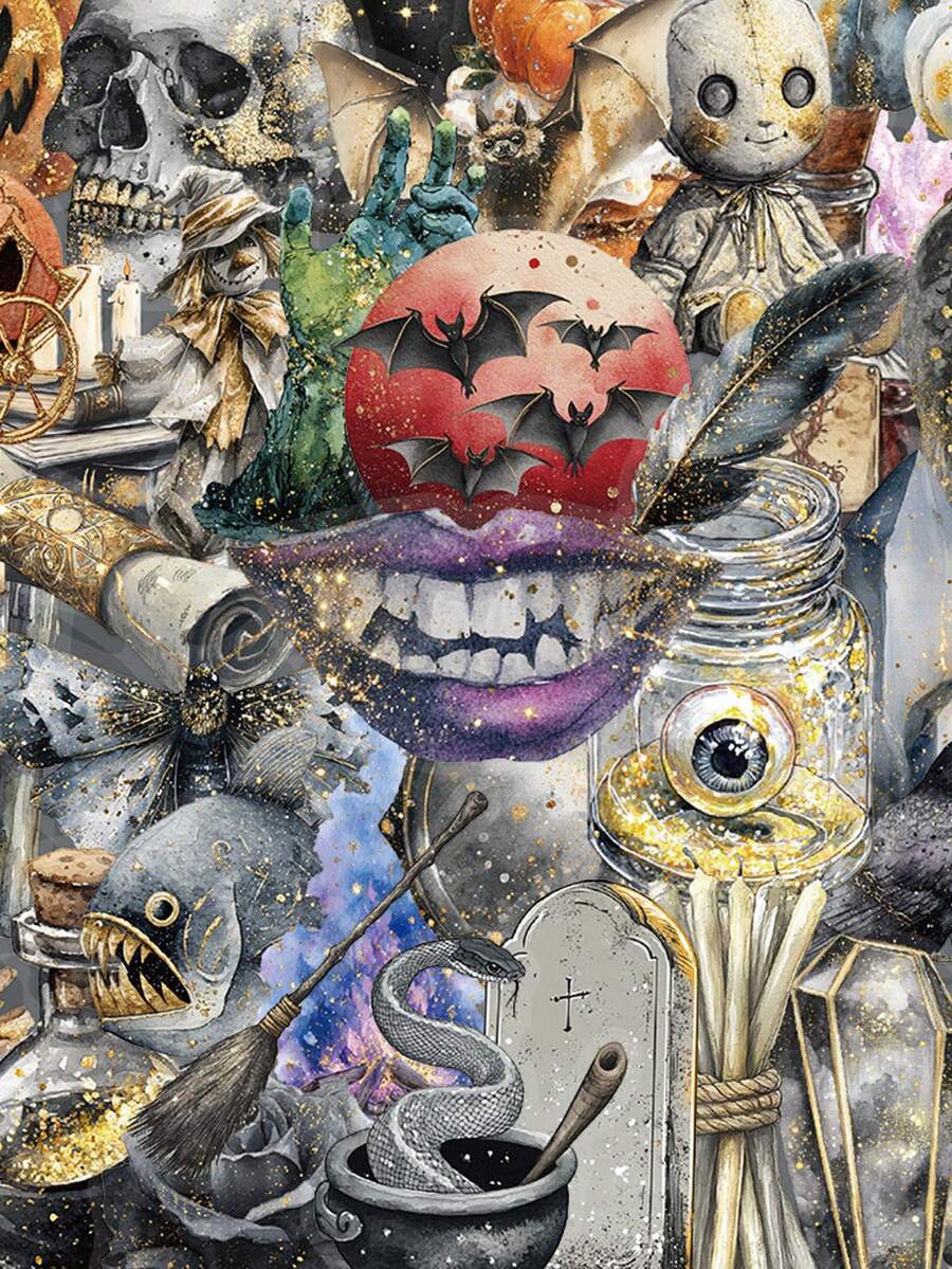 50张复古水彩贴纸套装，可用于装饰计划本、日记本、笔记本电脑、汽车保险杠、滑板、水瓶、电脑、手机等。贴纸剪贴簿用品文具趣味贴纸 Kindle - 復古水彩 - 查看 1