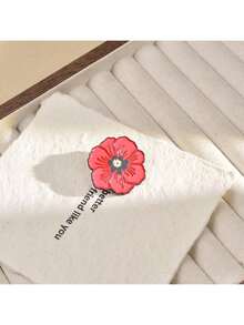 1pc DMLSKY Red & Black Poppy Lapel Pin - Glossy Red Poppy Flower With White Petals & Golden Center, Golden-Tone Border Badge For Backpacks, Jackets, Hats, Lapels - -Inspired Accessory, Remembrance Gift - Red - View 8