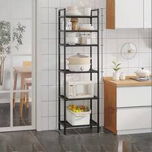 1pc Easy-To-Assemble Multi-Tier Storage Rack - Versatile Organizer For Kitchen Appliances, Bathroom Essentials & Dorm Bookshelf With Built-In Microwave Stand, No Metal Frame, Kitchen Storage Rack - Multicolor - View 7