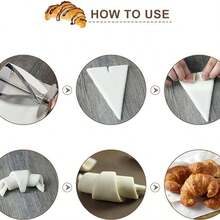 1 件装不锈钢牛角面包切片器，带长木柄的牛角面包刀，多功能滚刀，三角滚刀，蛋糕面包卷面团切割器，牛角面包面团滚轴，不锈钢牛角面包面团切割滚轴，焊接紧密，尺寸为 7.9 x 2.4 英寸（20.1 x 6.1 厘米），用于制作牛角面包 - 彩色 - 查看 4