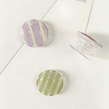 Transparent Polka Dot Heart Grid Embossed Phone Stand, Expandable Desktop Holder, Ring Stand Compatible With IPhone, Android Phones, Women Gift - Multicolor - View 4