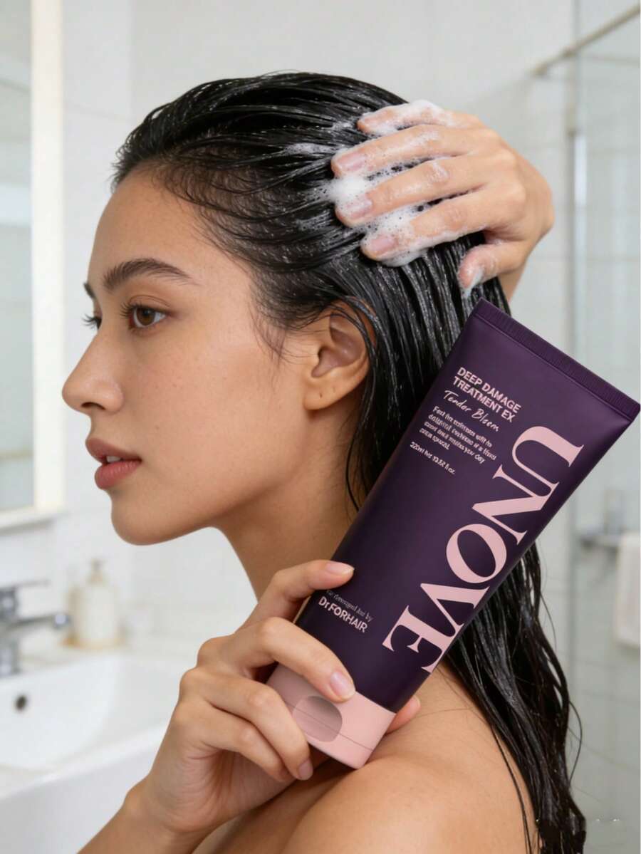 Mascarilla reparadora de daños profundos Unove (aroma floral) 320 ml / 10.82 oz fl. Enriquecida con proteínas y una alta concentración de ingredientes nutritivos, rellena profundamente las cutículas dañadas por el rizado, la tinción, mejora la sequedad, las puntas abiertas y la rotura, mejora la elasticidad y el brillo, dejando un aroma floral suave, liso y duradero. - Mascarilla capilar floral - Ver 1