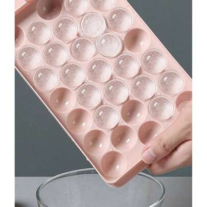 1/2pcs PP Ice Ball Mold, Creative Pink Ice Cube Maker Tray, Kitchen [Color May Have Slight Variation; Size Is Manually Measured And May Have Slight Deviation, Packaging Will Be Randomly Distributed]