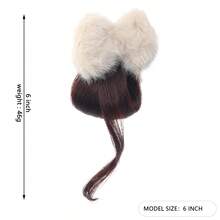 女士低发髻发饰，带爪夹和发圈，毛茸茸的碎发修饰脸型，自然蓬松，可扎成后脑勺发髻 - 彩色 - 查看 18