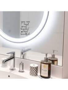 1pc You Are Loved Mirror Decal Inspirational Self-Love Vinyl Sticker Positive Affirmation Wall Art For Bedroom Bathroom Vanity Removable Waterproof Motivational Quote Decor Bedroom Decor Stickers Home Decor Living Room Wall Paper Wall Stickers Party Decorations Living Room Decor Office Decor Home Decor Items Personalised Stickers Mirror Wall Wall Decor Wall Mirror Mirror For Room Bathroom Decor - Multicolor - View 6