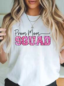 Camiseta a juego de leopardo para el Día de la Madre, Graduación 2024, Prom MOM - Blanco - Ver 6
