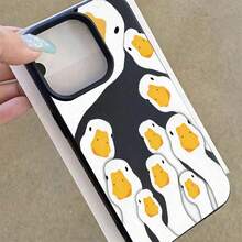 Duck 1pc TPU Material Cute Big White Goose Pattern Phone Case, Suitable Compatible With Iphone 17 Pro Max/17/16 Pro Max/15/13/12/11, S20 FE/A15/S24/A55, Note 11/Note 12/Note 13 Pro, Full Coverage Anti-Drop Soft Protective Cover - Black - View 4