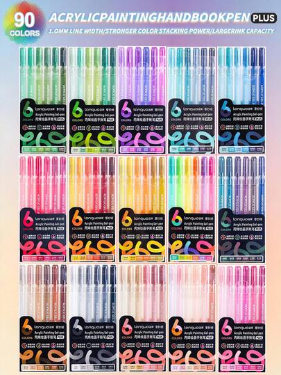 Languo 90 Colors Acrylic Painting Gel Pens,Multi-Color 1.0mm Tip Width,Stronger Color Stacking Powers,Larger Ink Capacity For Drawing,Sketching & Art Journaling Cardstock,Marking,Coloring Ideas Gift Choice Back To School 2026 Essentials Art Supplies Stationery