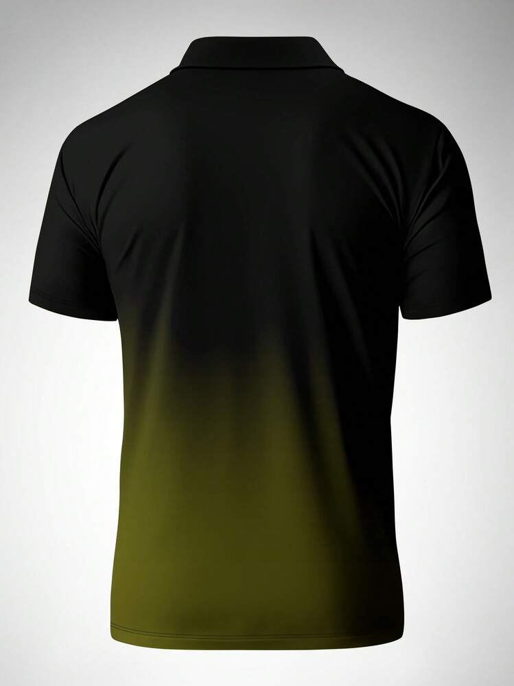 男士新款轻薄透气短袖Polo衫，夏季 - 墨綠色 - 查看 3