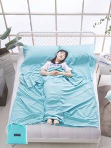 1pc Lightweight & Compact Travel & Camping Sleeping Bag Liner - Suitable For Single Or Double Use, Breathable, Soft, Portable For Hotel, Camping, Dorm, Backpacking - Multicolor - View 25