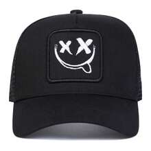 1pc Men's Smiling Face Embroidered Trucker Hat, Casual Baseball Cap For Street Fashion, Suitable For Spring, Autumn, Travel, Beach,Summer,Holiday - Multicolor - View 6