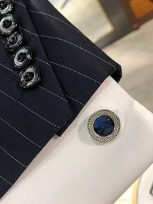 一对时尚男士袖扣，衬衫纽扣金属袖扣，适合婚礼、商务场合等场合。 - 彩色 - 查看 2