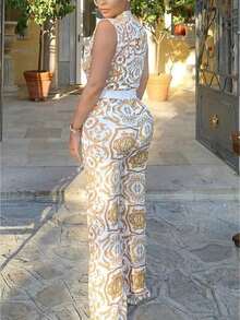 Elegant, Sleek, Minimal, Dressy, Urban, Confident, Feminine. Spring Summer Fall. Business, Event.  Elegant Summer Outfit  Jumpsuit Design - 白色 - 查看 3