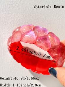 1pc Dopamine Jelly Texture Bracelet, Vintage Carved Transparent Ripple Stacking Accessory, Essential For Sweet Girls - Multicolor - View 11