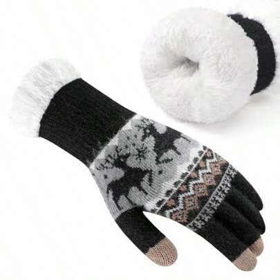 Winter Gloves For Wom Touch Scre Gloves With Thermal Soft Lining Elastic Cuff Winter Gloves For Cold Weather