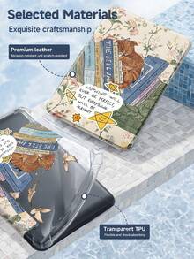 Cat Flower Collage Case Compatible With Air 4/5 10.9 Inch, 7/8/9th 10.2 Inch, (A16) 11 Inch 11th Generation 2025,Built-In Pencil Slot Compatible With Samsung Galaxy Tab A9 11 Inch, Tab A9 8.7 Inch, Cute Style Case, Back To School, Valentine's Day - Multicolor - View 10