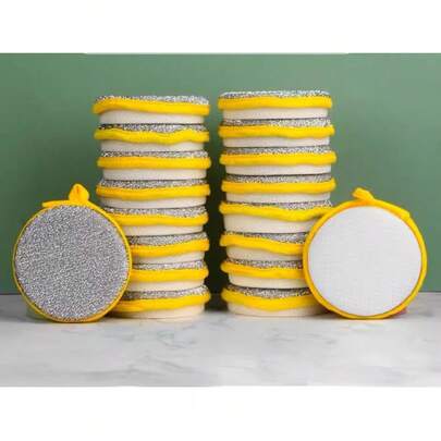 Double-Sided Dish Scrubber, Thick Kitchen Cleaning Brush, Pot Cleaning Cloth, Sponge Brush, Stain Remover Pad, Pot Cleaner, Cleaning & Disinfecting Essential
