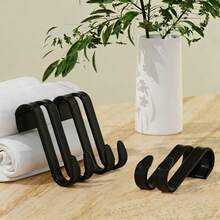 1/3pcs Towel Rack Hooks, Radiator Mounted Hanger Clips, No Drilling Strap Hooks For Hanging Towels & Clothes, Multifunctional Drying Rack, Suitable For Bathroom, Kitchen, Laundry Room Storage, Space Saving Home Decor, Dorm Essential, Housewarming Gift, Spring Home & Back To School Necessity - Black - View 6