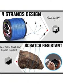 SOUGAYILANG 四股高品质PE编织钓鱼线 - 高强度、耐磨损、耐用 - 提供120码、360码和600码三种长度 - 彩色 - 查看 6