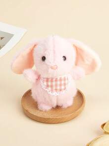 1pc Cute Rabbit Plush Keychain, Cartoon Animal Keyring, Soft Fluffy Pink Rabbit Pendant Keychain, Girlfriend/Women Birthday Gift, Party Favor, Friend Gift Gifts For Mother, Father, Graduation, And Teacher - Multicolor - View 9