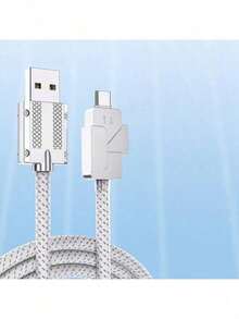 1pc One Handed Press, Pop Out Cable, Mobile Car Data Cable Type-C Android Charging Cable, Flash Charging With Indicator Light, Creative New Model, 78.74-Inch Extended Version, Fast Charging Cable, Compact Charging Cable, Pop-Up Design, Cable, High-Speed Charging, TypeC Charger, Universal Cable, Technology Enthusiast, Mobile Tool, Catapult Unplugged Data Cable, Mobile TypeC Charging Compatible With Apple 16 17 - Multicolor - View 6