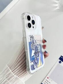 Funda protectora de silicona suave para teléfono con diseño de concha marina pintada y Body transparente, compatible con iPhone / Galaxy / - Multicolor - Ver 4