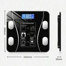 Smart Bluetooth Weight Loss Scale With App Sync - High Precision Body Composition Analyzer For BMI, Fat, Muscle, Water Tracking & Health Insights - Durable Digital Bathroom Scale  - Ideal For Home Fitness & Back To School - 黑色 - 查看 2