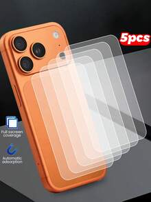 Set de 5 películas protectoras para la parte posterior del teléfono compatible con la serie 17Pro/17ProMax, con borde curvo, ajuste ceñido, anti-polvo, resistente al desgaste y antihuellas - transparente - Ver 2