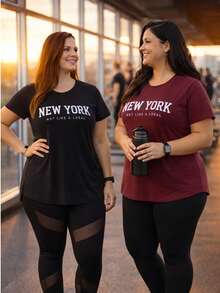 Women's Gym T-Shirt, Breathable And Soft, Long Line, Plus Size, Covers Your Buttocks. - 紐約勃根地 - 查看 5