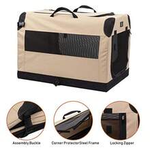 Foldable Soft Dog Crate 3-Door Pet Kennels For Dogs And Cats Sturdy Durable Pet Crate For TravelIndoorandOutdoor Use Multiple Sizes 24-Inch - 61L X 42W X 42H cm - View 5