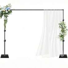 10x6.5ft Photo Backdrop Stand & Projector Screen Support - Adjustable Heavy Duty Metal Frame For Studio, Banner Display, Party Decor (Backdrop Only) - Perfect For Event Planning, Studio Setup, Content Creation, Trade Shows, And Wedding Photography - Black - View 2