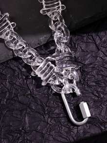 1件时尚朋克街头嘻哈风格独特亚克力荆棘项链，男士日常佩戴、节日和派对的时尚配饰 - 彩色 - 查看 5