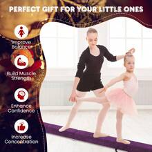 COSTWAY 270CM Folding Balance Beam With Solid Wood Base And Anti-Slip Bottom, Purple - Purple - View 8