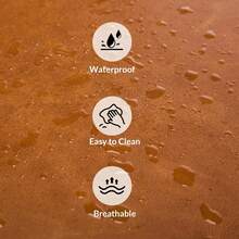 Taburetes de barra giratorios Conjunto de 2, PU cuero y lino Taburetes de barra, contador de altura patas de metal Taburete para bar, isla de cocina, comedor, sin brazos, fácil de montar - Marrón - Ver 3