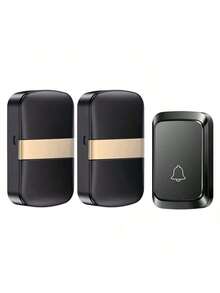 Wireless Doorbell With 60 Melodies & 5 Volume Levels, Suitable For Home, Powered By 3 AAA Batteries Or USB Interface - Black - View 9