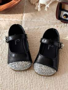 Girls Princess Shoes, Toddler Girls Versatile Fashion Leather Shoes, Spring/Summer Girls Shoes With Hook And Loop, Children Shoes - Black - View 5