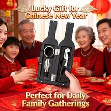 3/5 Pcs Elegant Design Red Wine Accessories Set, Corkscrew, Bottle Stopper, Pourer, Gift Box For Valentine's Day, Chinese New Year, Birthday, Wedding, Anniversary, Housewarming, Home Bar Daily Use - Multicolor - View 11