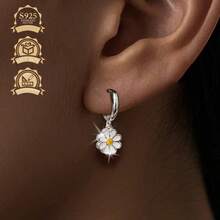 Pendientes colgantes finos para mujer - Plateado - Ver 7