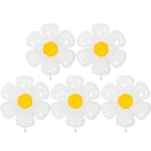 5pcs 18-Inch Pink Daisy Flower Foil Balloons, Decoration For Birthday Party, Festival, Anniversary - Multicolor - View 11