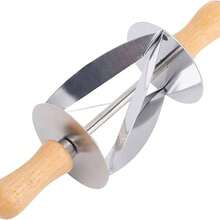 1 件装不锈钢牛角面包切片器，带长木柄的牛角面包刀，多功能滚刀，三角滚刀，蛋糕面包卷面团切割器，牛角面包面团滚轴，不锈钢牛角面包面团切割滚轴，焊接紧密，尺寸为 7.9 x 2.4 英寸（20.1 x 6.1 厘米），用于制作牛角面包 - 彩色 - 查看 9