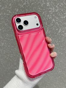 3D水波纹火龙果粉色渐变软TPU防震手机壳,可爱甜美少女风,高品质日常/送礼之选,兼容 - 紅色 - 查看 5