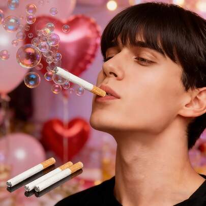 1 件圣诞恶作剧泡泡棒道具，香烟形状金属迷你棒，圣诞袜填充物，适用于婚礼和特殊场合