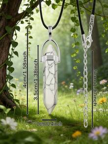 1/5/10/20/30/50/100/200pcs Natural Crystal Glass Stone Glow-In-The-Dark Pendant Necklace, Unisex Crystal Gemstone Chakra Crystal Jewelry, PU Cord Couples Jewelry Gift, Holiday Party Supplies - Multicolor - View 11