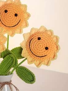 1件钩织向日葵礼物，适合生日、情人节、教师节、母亲节、父亲节、毕业季及其他场合 - 笑臉 - 查看 4