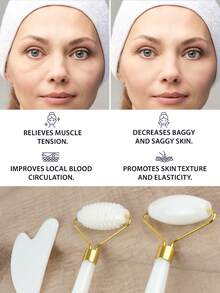 Bộ 3 dụng cụ massage mặt Gua Sha: 2 con lăn massage hai đầu, 1 tấm Gua Sha hình trái tim, giúp giảm sưng tấy, làm dịu và nâng cơ da cho làn da rạng rỡ. Thích hợp cho làm đẹp, chăm sóc da, spa, tự chăm sóc bản thân, dụng cụ chăm sóc da, chăm sóc da mặt, dụng cụ dành cho chuyên viên làm đẹp, massage, dụng cụ massage mặt, con lăn massage mặt. - Nhiều màu - Xem 10