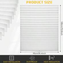 12 Pack Filtering Temporary Blinds For Windows, 35 X 71 Inch Cordless Pleated Light Filtering Fabric Shade Self Adhesive Pleated Window Shade With 24 Clips, Easy To Cut And Install White - White35x71Inch - View 7